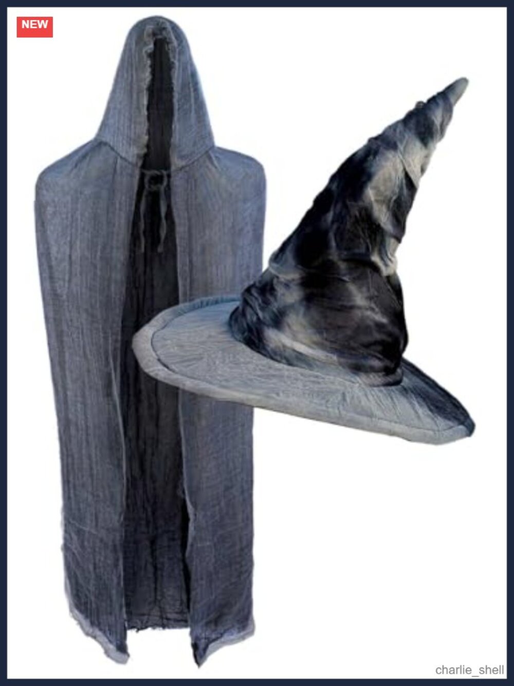 Wizard Costume Set with Hat and Cape for Halloween Cosplay 2 Pc